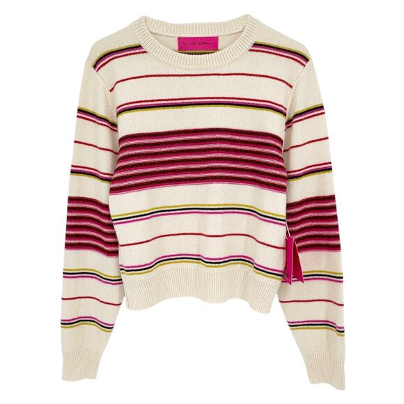 THE ELDER STATESMAN Reverse Stripe Crew Sweater M - Picture 1 of 11